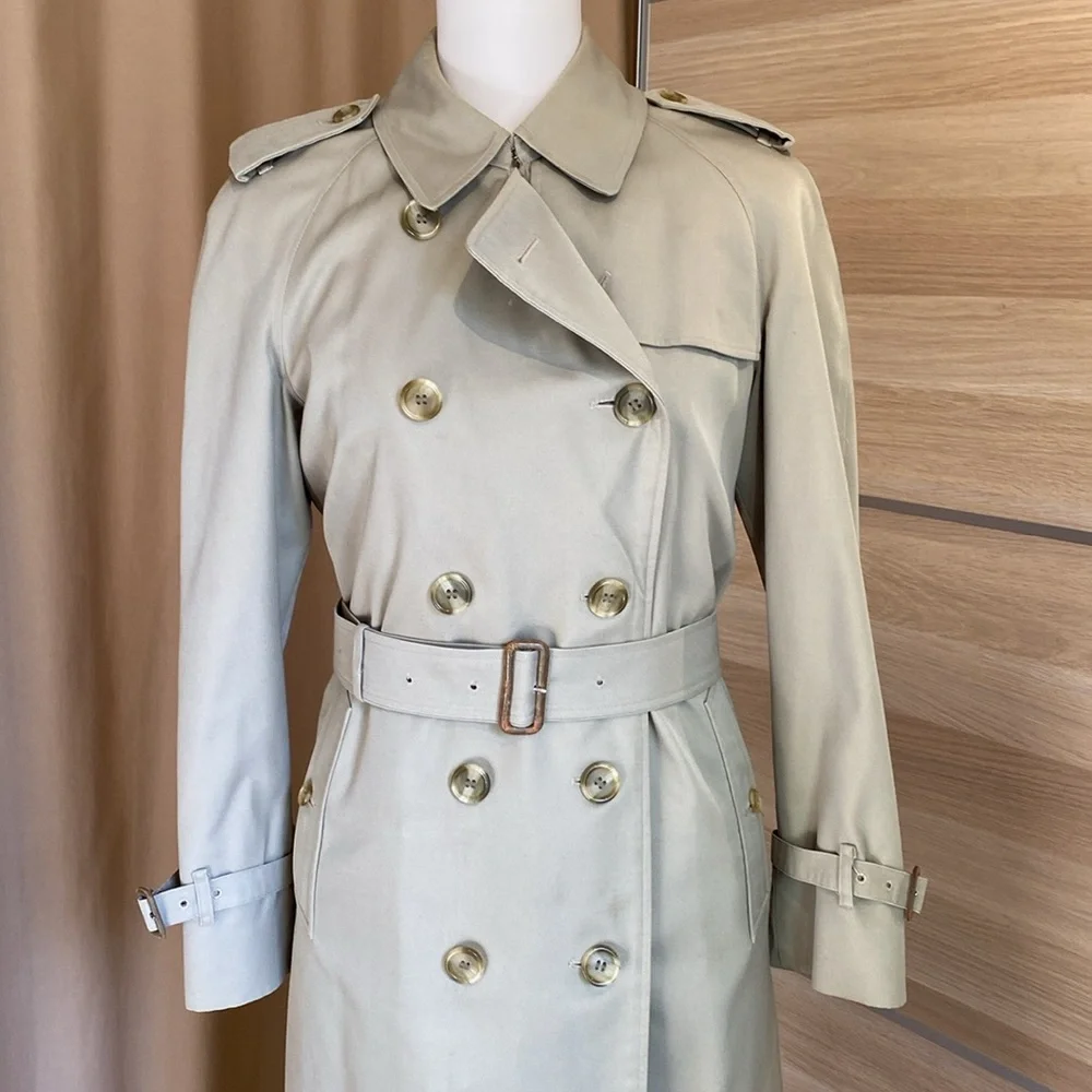 Vintage Burberrys London Trench Coat Size 10 Regular Nova Check Liner Beige - Picture 4 of 17